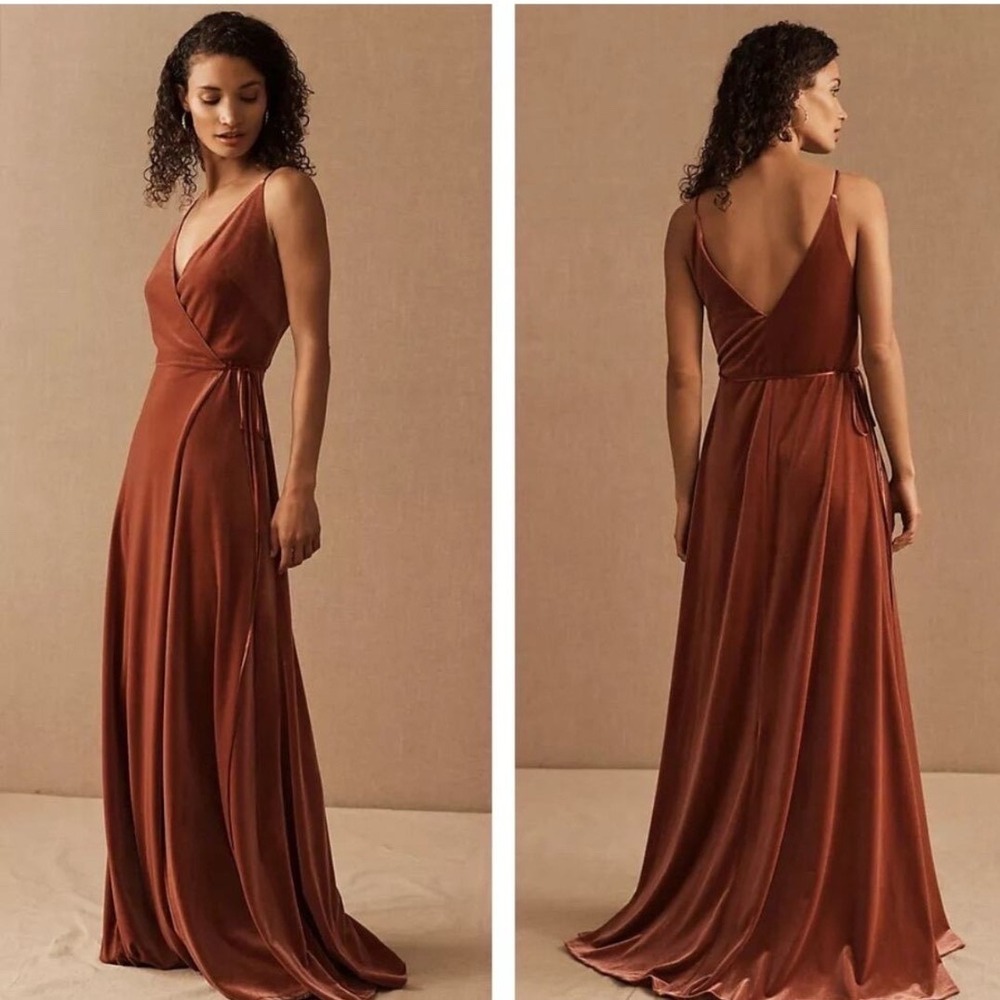 Jenny Yoo Andi Velvet Wrap Dress Size‎ 16 bridesmaid Formal
